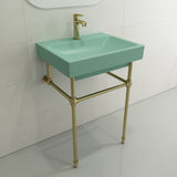 BOCCHI Scala 24" Rectangle Wallmount Fireclay Bathroom Sink, Matte Mint Green, Single Faucet Hole, 1077-033-0126