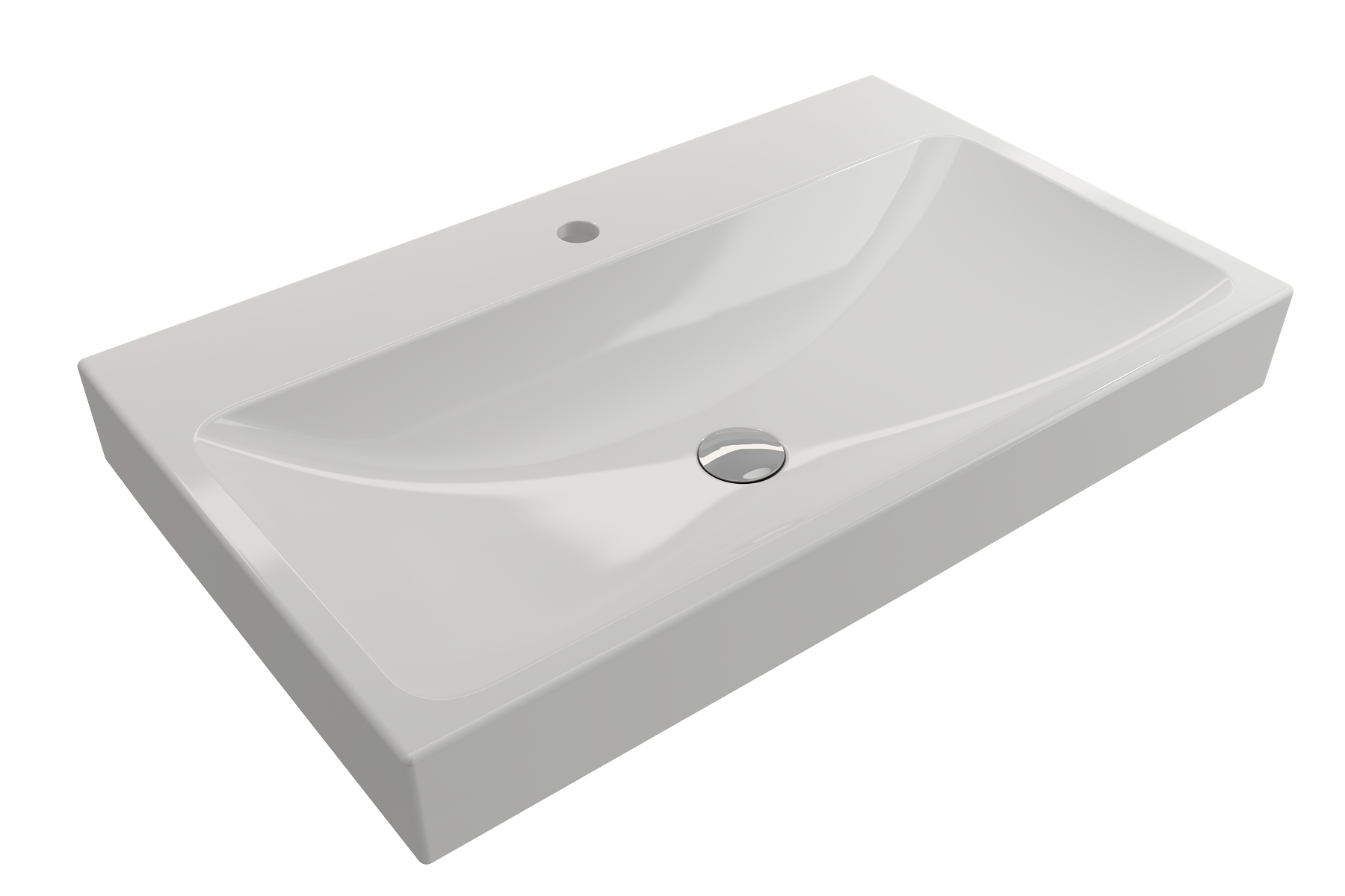 BOCCHI Scala 32" Rectangle Wallmount Fireclay Bathroom Sink, White, Single Faucet Hole, 1078-001-0126