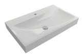 BOCCHI Scala 32" Rectangle Wallmount Fireclay Bathroom Sink, White, Single Faucet Hole, 1078-001-0126
