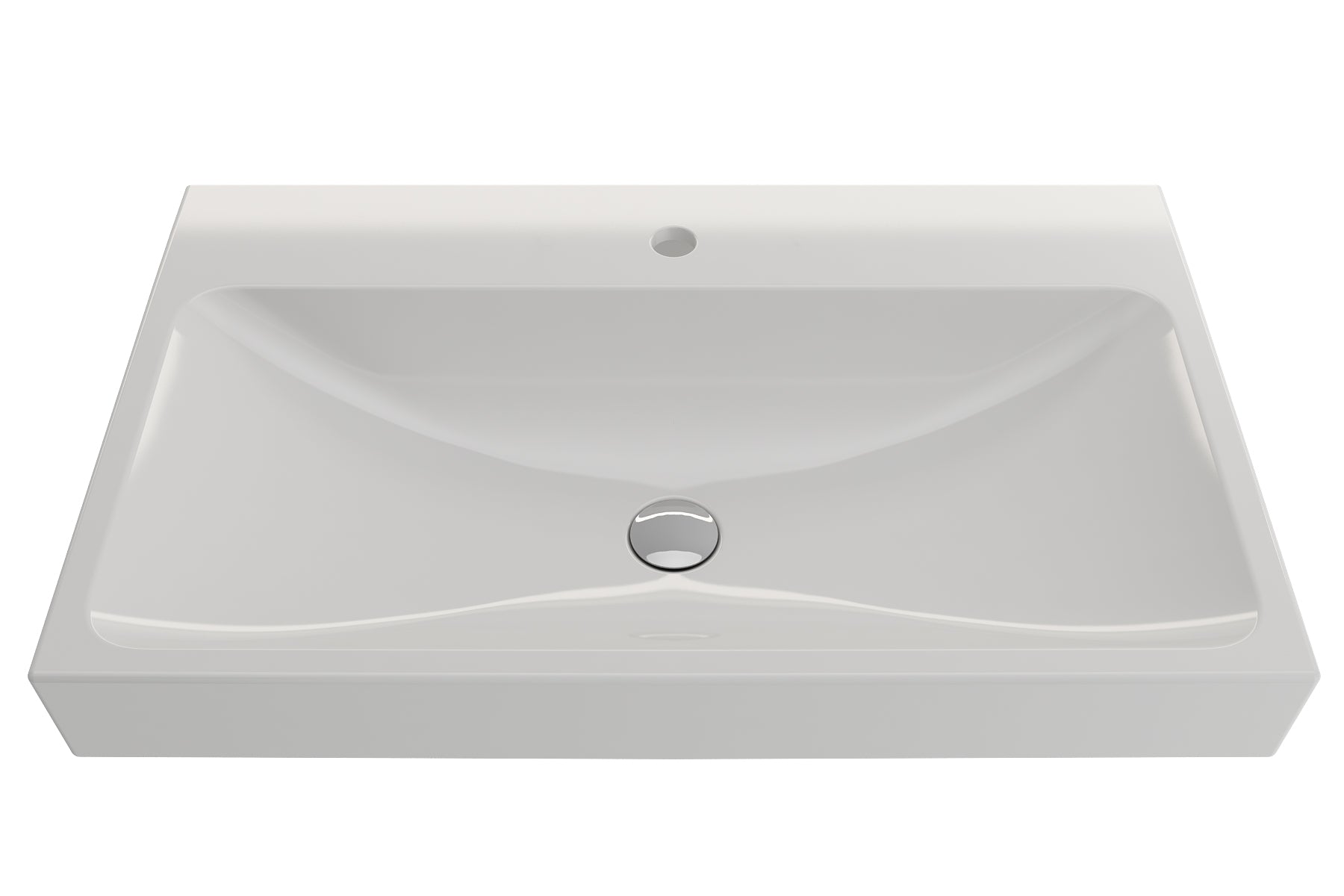 BOCCHI Scala 32" Rectangle Wallmount Fireclay Bathroom Sink, White, Single Faucet Hole, 1078-001-0126
