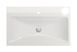 BOCCHI Scala 32" Rectangle Wallmount Fireclay Bathroom Sink, White, Single Faucet Hole, 1078-001-0126