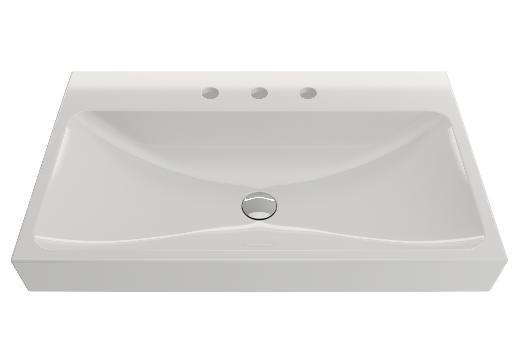 BOCCHI Scala 32" Rectangle Wallmount Fireclay Bathroom Sink, White, 3 Faucet Hole, 1078-001-0127