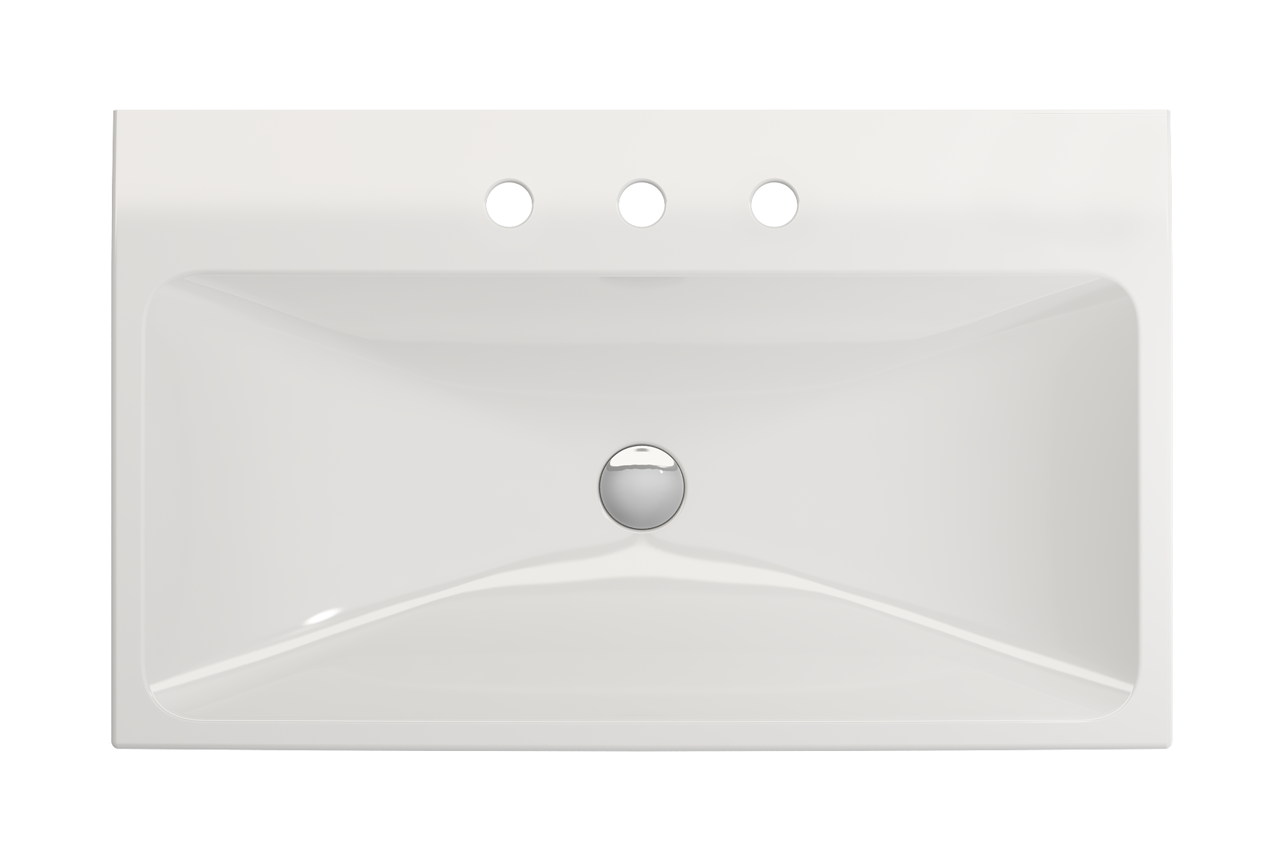 BOCCHI Scala 32" Rectangle Wallmount Fireclay Bathroom Sink, White, 3 Faucet Hole, 1078-001-0127