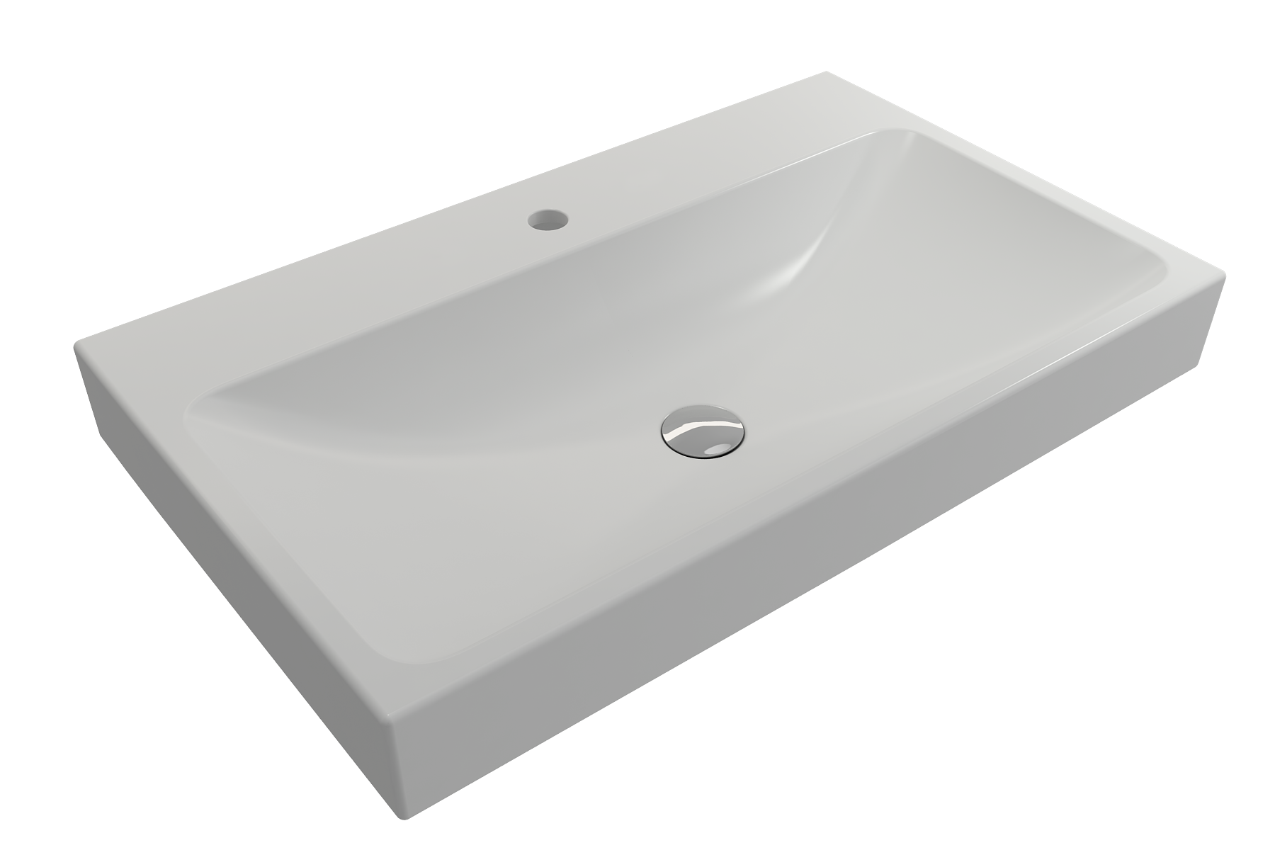 BOCCHI Scala 32" Rectangle Wallmount Fireclay Bathroom Sink, Matte White, Single Faucet Hole, 1078-002-0126