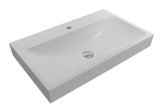 BOCCHI Scala 32" Rectangle Wallmount Fireclay Bathroom Sink, Matte White, Single Faucet Hole, 1078-002-0126