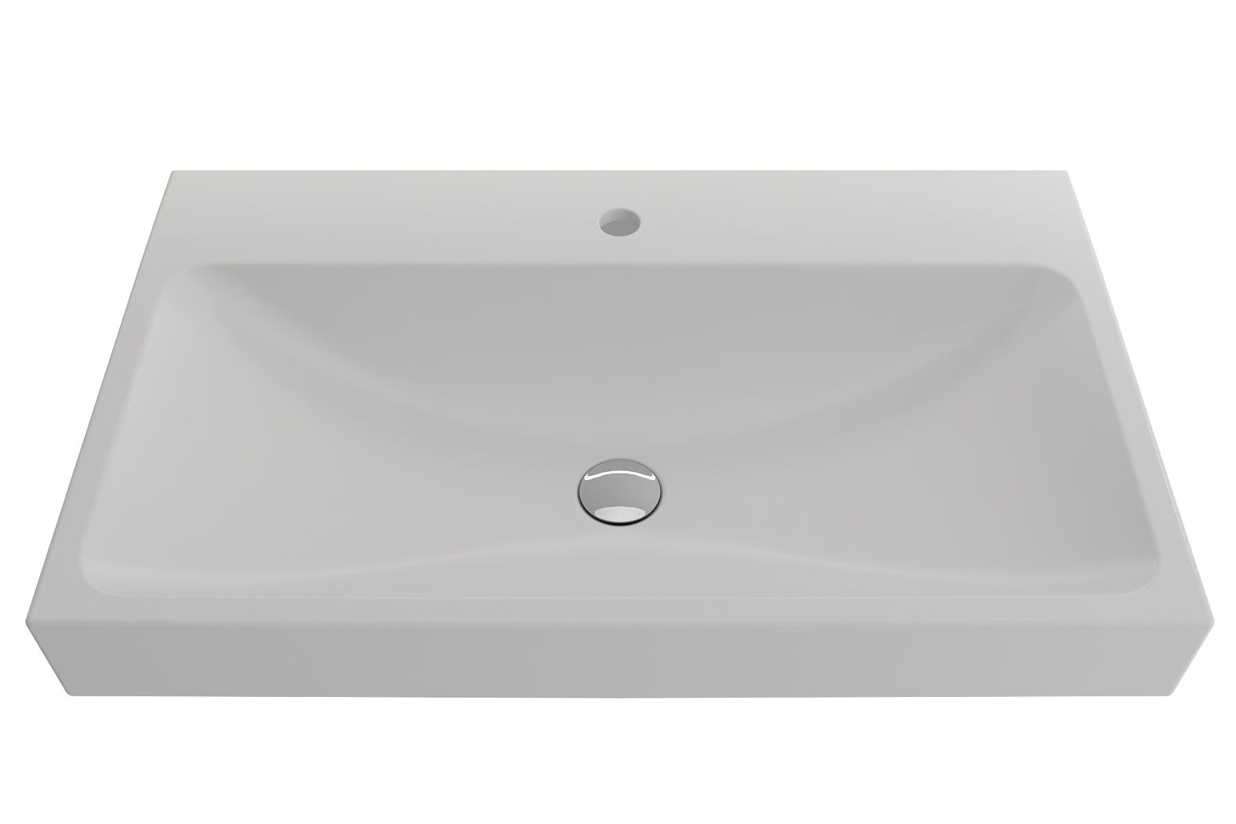 BOCCHI Scala 32" Rectangle Wallmount Fireclay Bathroom Sink, Matte White, Single Faucet Hole, 1078-002-0126