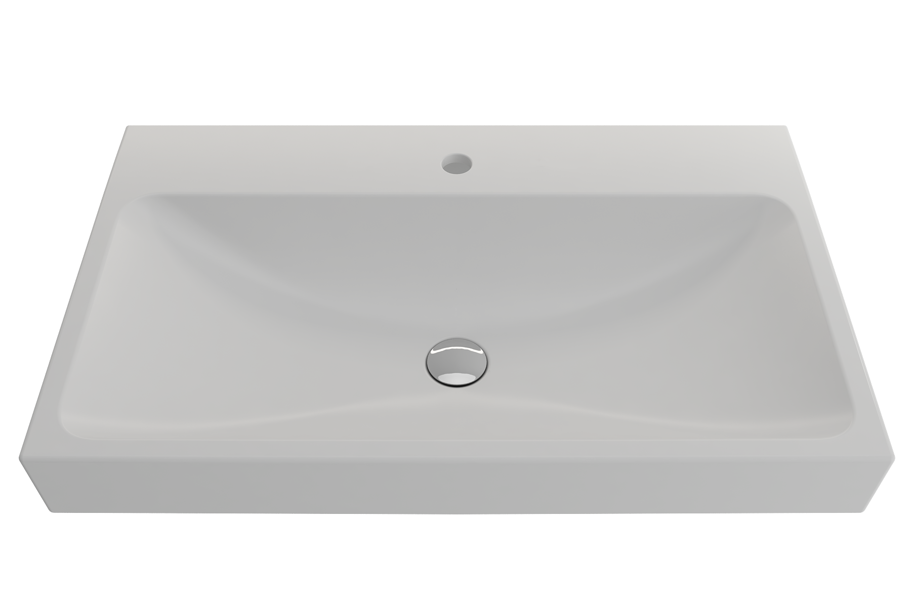 BOCCHI Scala 32" Rectangle Wallmount Fireclay Bathroom Sink, Matte White, Single Faucet Hole, 1078-002-0126