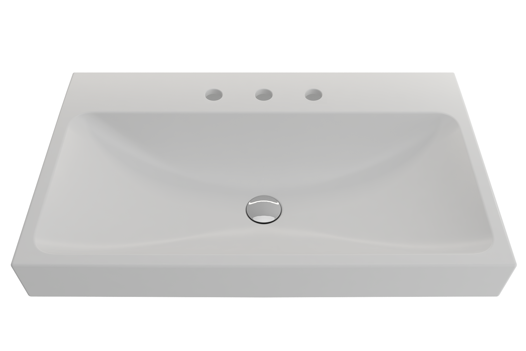 BOCCHI Scala 32" Rectangle Wallmount Fireclay Bathroom Sink, Matte White, 3 Faucet Hole, 1078-002-0127