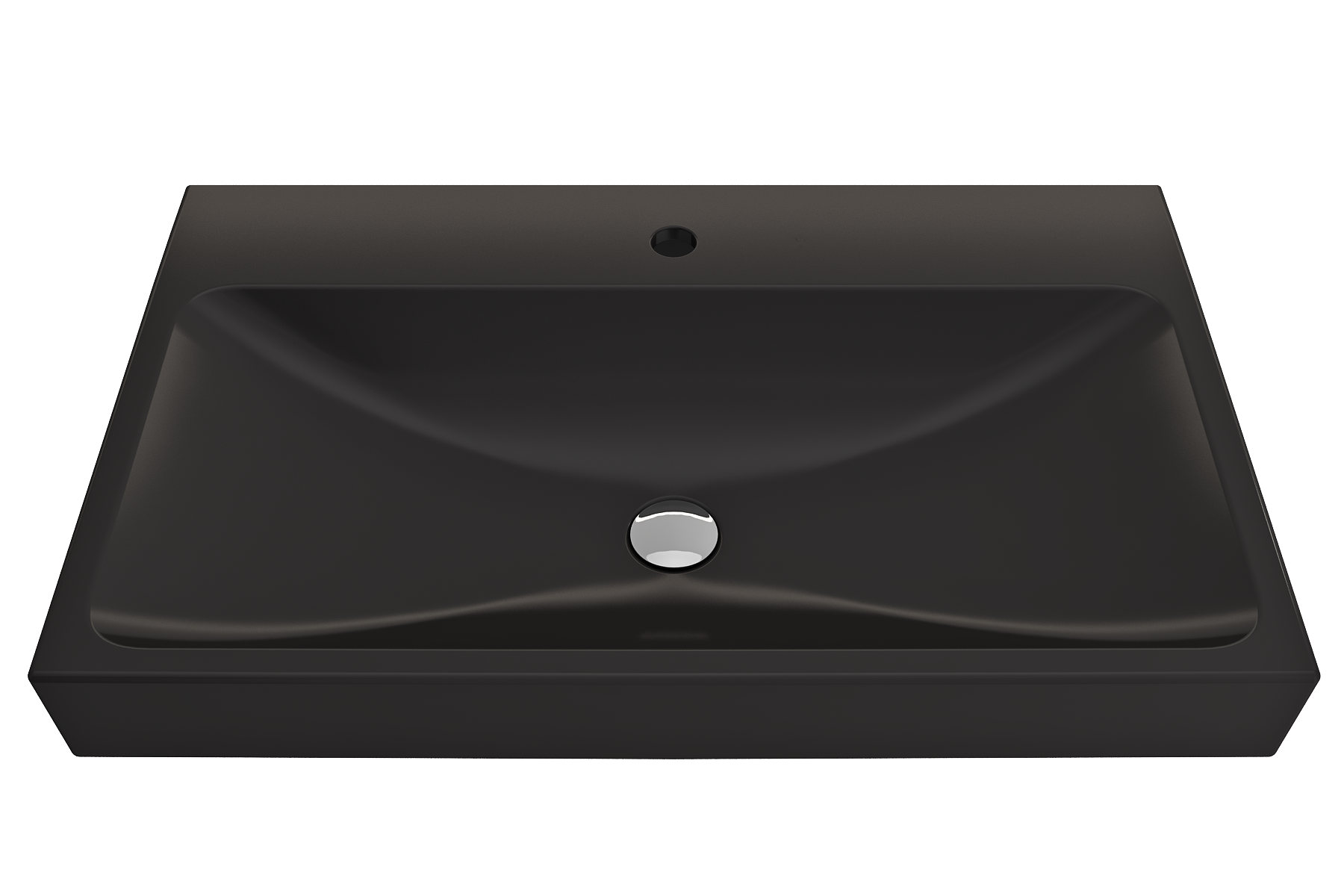 BOCCHI Scala 32" Rectangle Wallmount Fireclay Bathroom Sink, Matte Black, Single Faucet Hole, 1078-004-0126