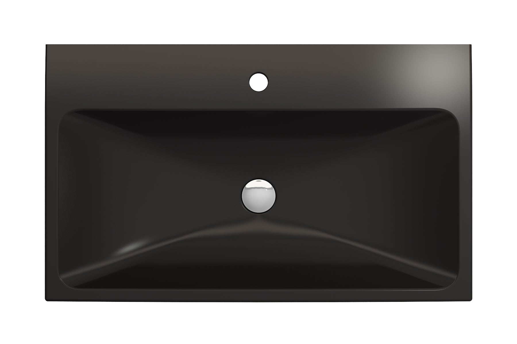 BOCCHI Scala 32" Rectangle Wallmount Fireclay Bathroom Sink, Matte Black, Single Faucet Hole, 1078-004-0126