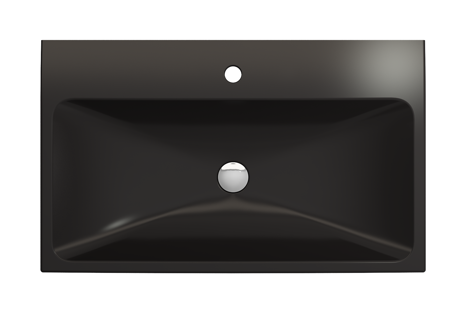 BOCCHI Scala 32" Rectangle Wallmount Fireclay Bathroom Sink, Matte Black, Single Faucet Hole, 1078-004-0126