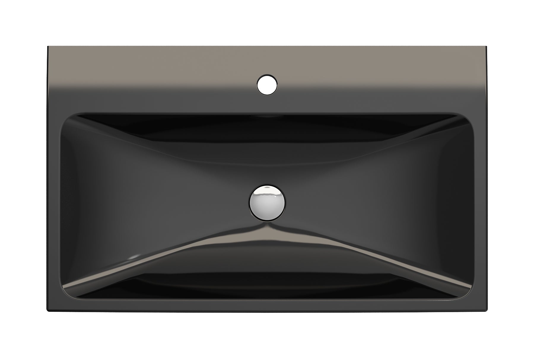 BOCCHI Scala 32" Rectangle Wallmount Fireclay Bathroom Sink, Black, Single Faucet Hole, 1078-005-0126