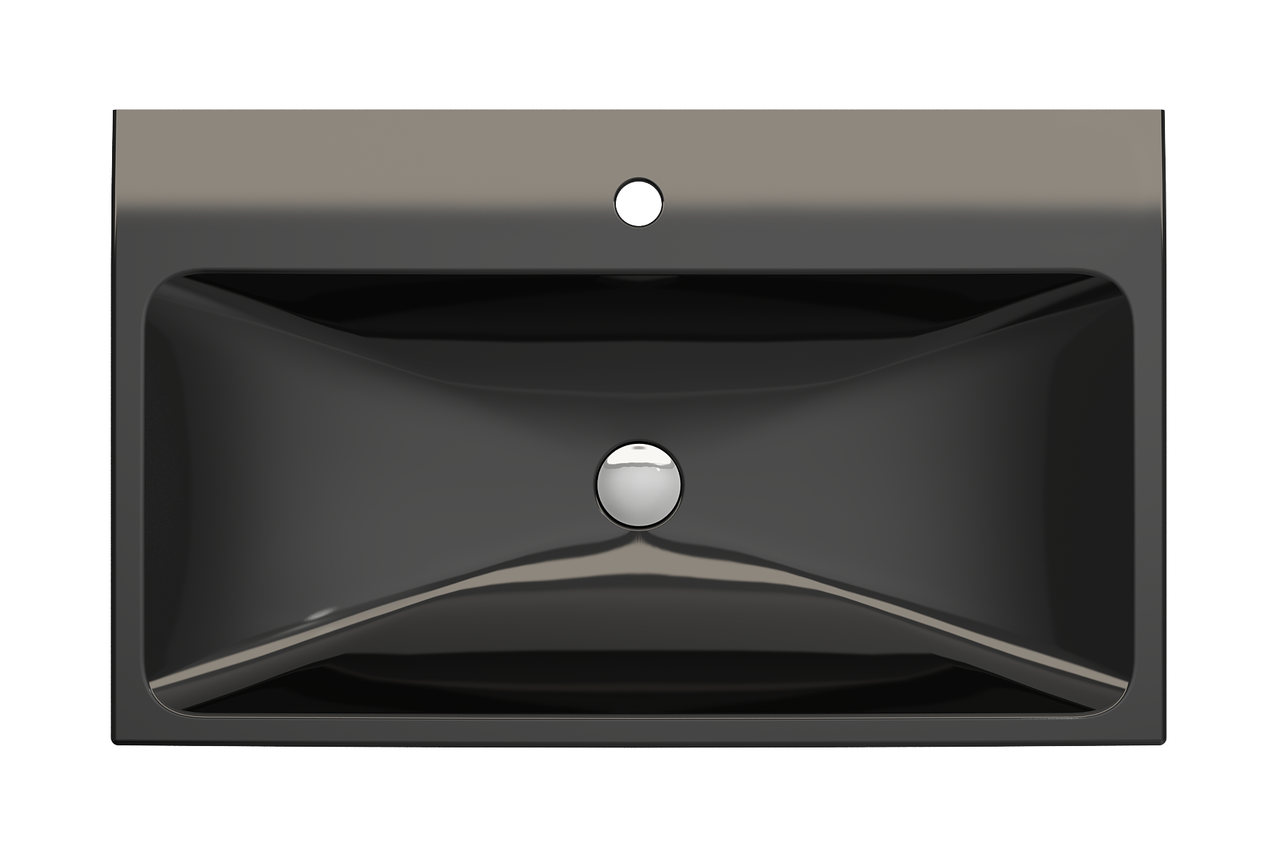 BOCCHI Scala 32" Rectangle Wallmount Fireclay Bathroom Sink, Black, Single Faucet Hole, 1078-005-0126