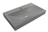 BOCCHI Scala 32" Rectangle Wallmount Fireclay Bathroom Sink, Matte Gray, Single Faucet Hole, 1078-006-0126
