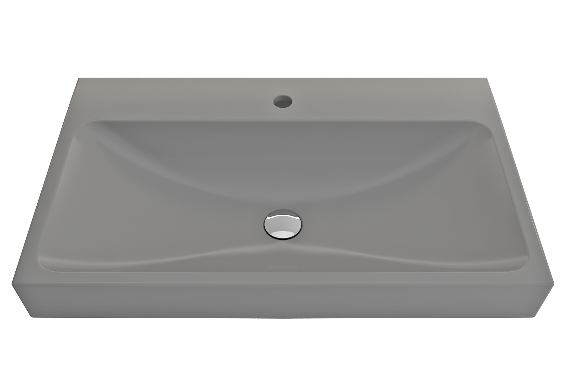 BOCCHI Scala 32" Rectangle Wallmount Fireclay Bathroom Sink, Matte Gray, Single Faucet Hole, 1078-006-0126