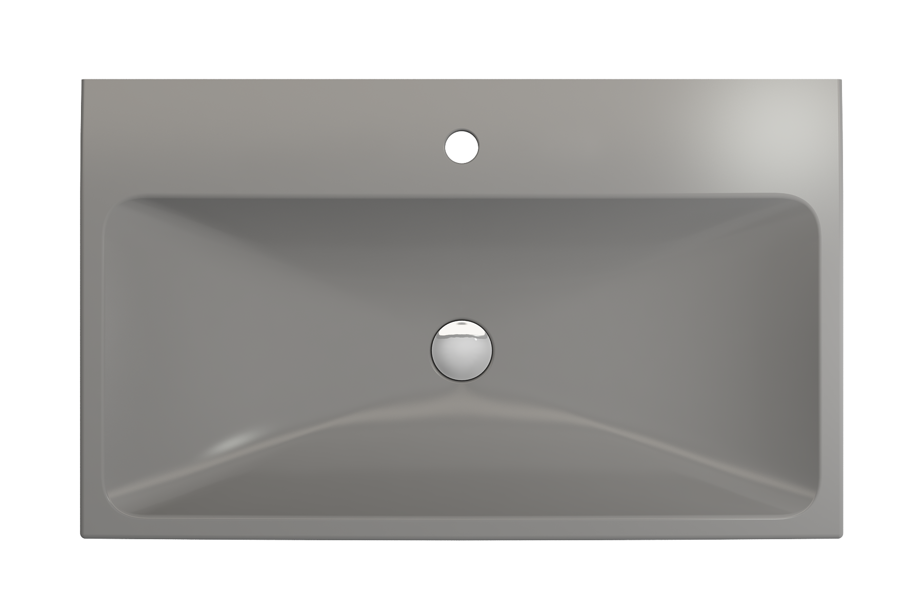 BOCCHI Scala 32" Rectangle Wallmount Fireclay Bathroom Sink, Matte Gray, Single Faucet Hole, 1078-006-0126