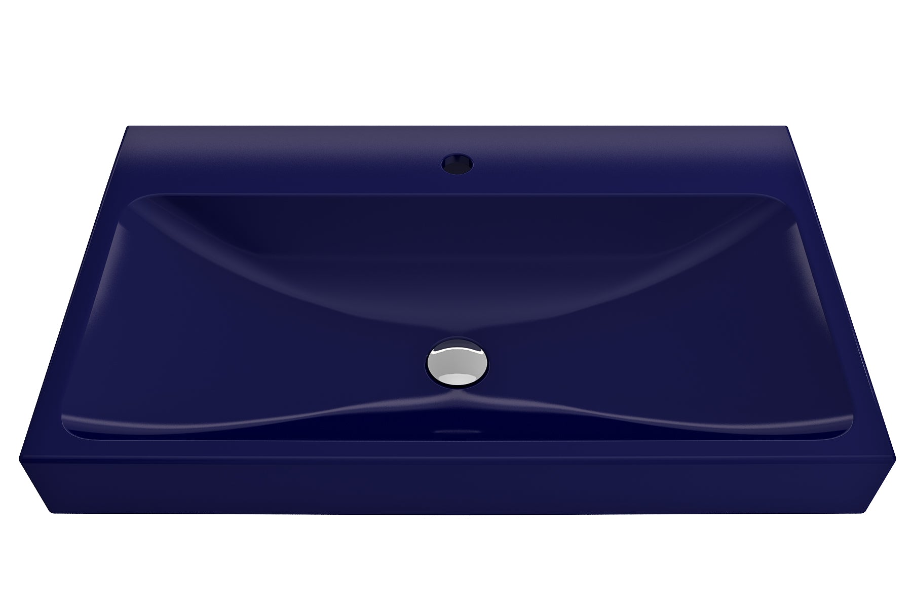 BOCCHI Scala 32" Rectangle Wallmount Fireclay Bathroom Sink, Sapphire Blue, Single Faucet Hole, 1078-010-0126