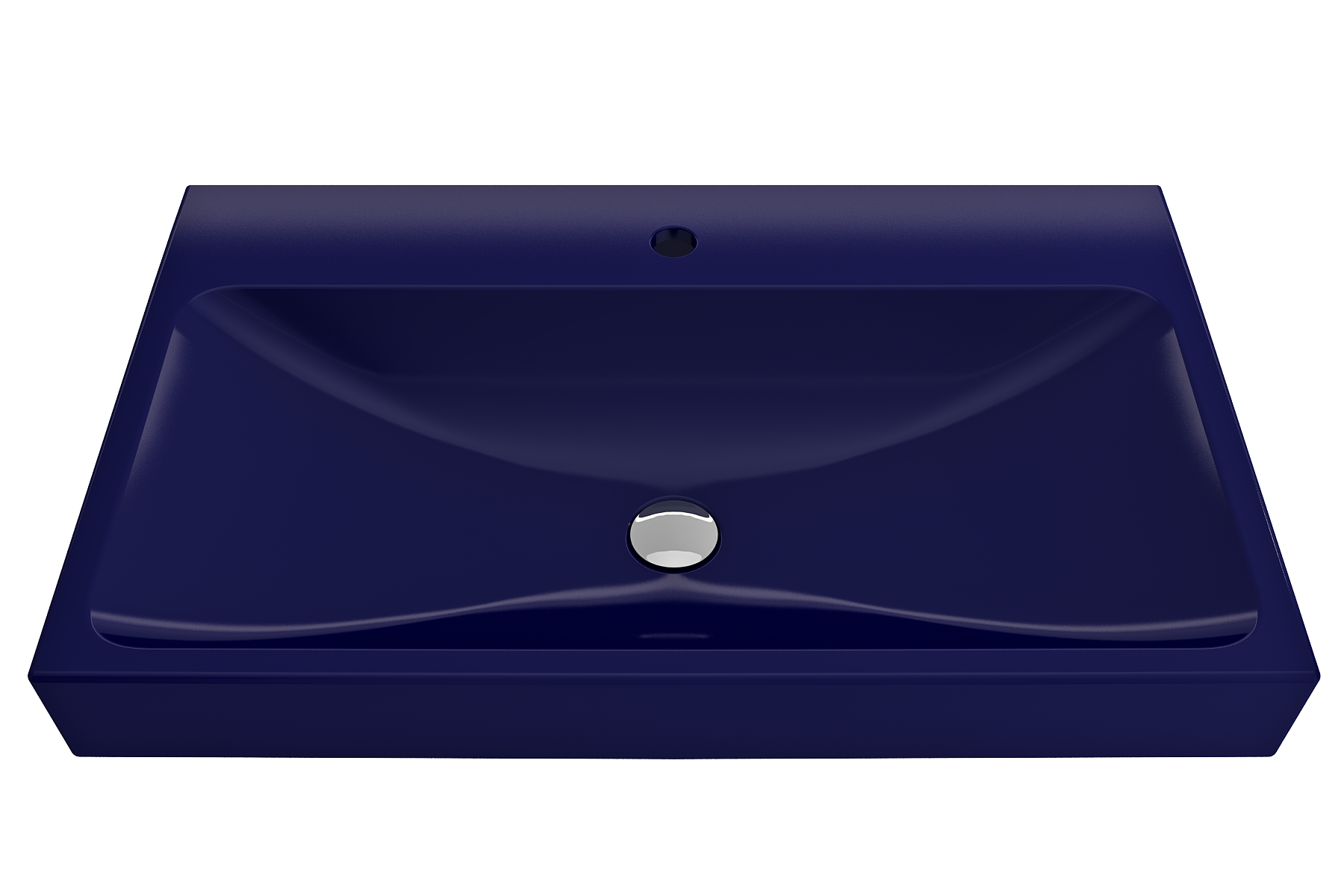 BOCCHI Scala 32" Rectangle Wallmount Fireclay Bathroom Sink, Sapphire Blue, Single Faucet Hole, 1078-010-0126