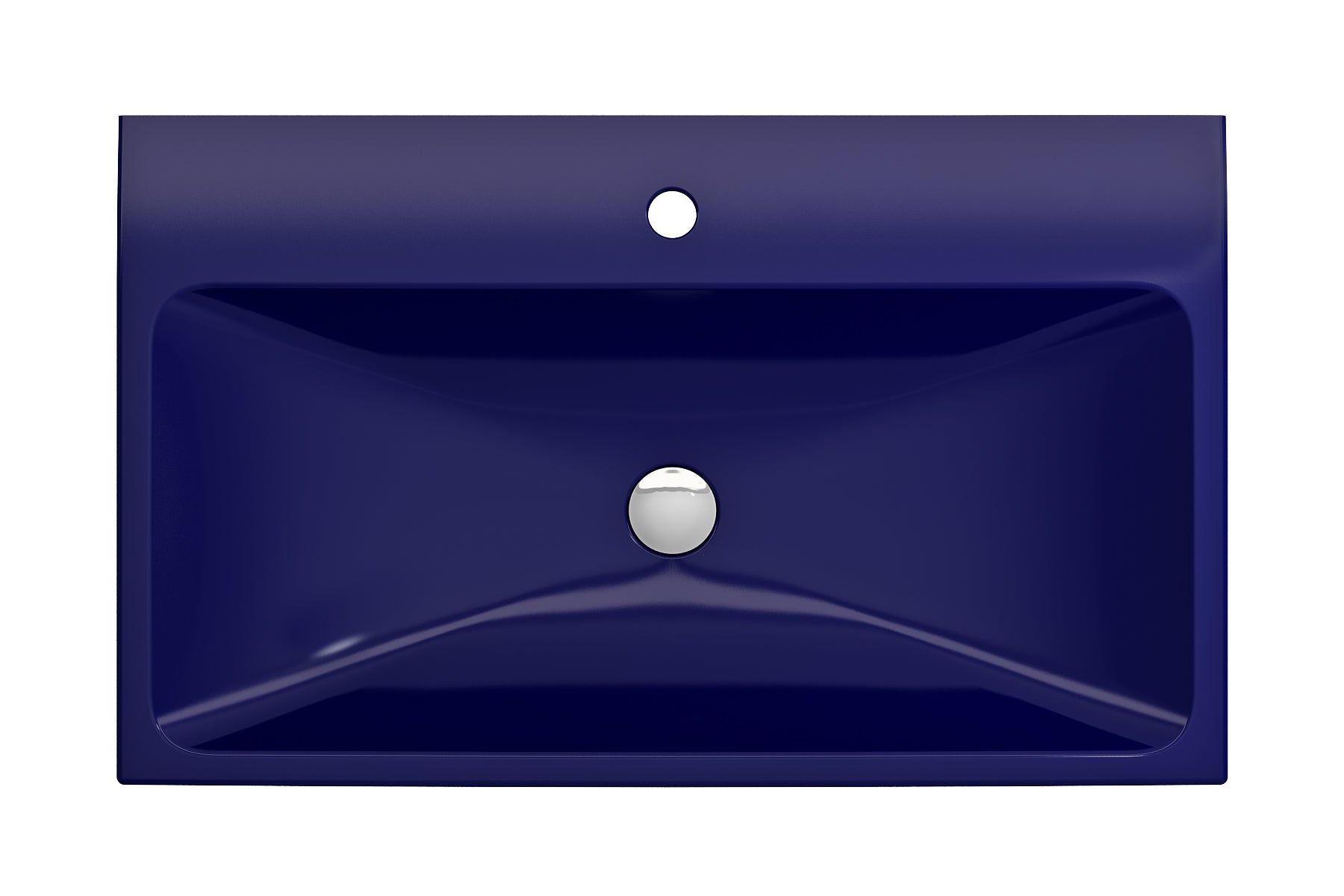 BOCCHI Scala 32" Rectangle Wallmount Fireclay Bathroom Sink, Sapphire Blue, Single Faucet Hole, 1078-010-0126