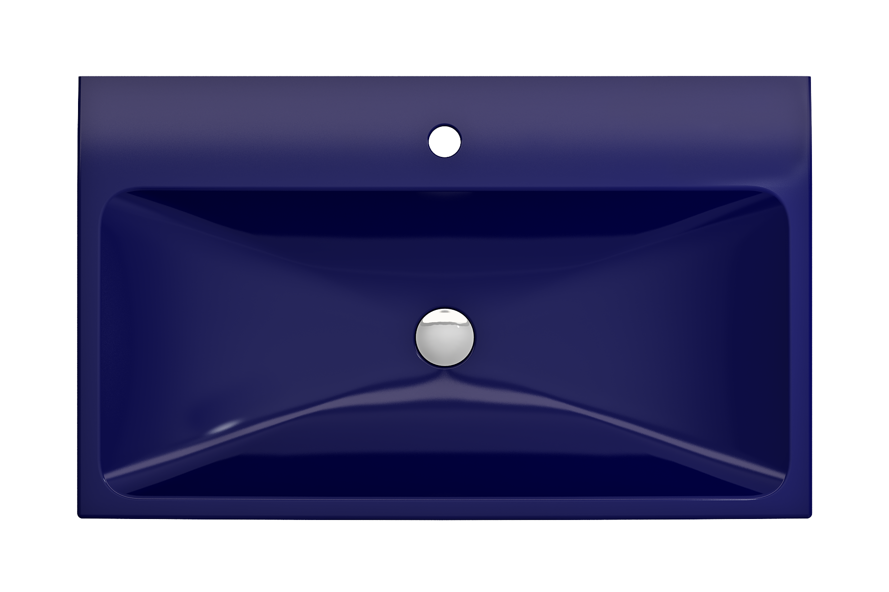 BOCCHI Scala 32" Rectangle Wallmount Fireclay Bathroom Sink, Sapphire Blue, Single Faucet Hole, 1078-010-0126
