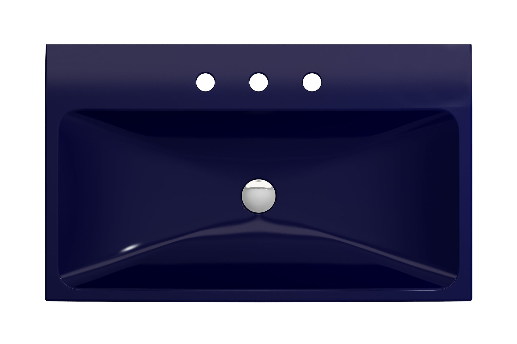 BOCCHI Scala 32" Rectangle Wallmount Fireclay Bathroom Sink, Sapphire Blue, 3 Faucet Hole, 1078-010-0127