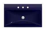 BOCCHI Scala 32" Rectangle Wallmount Fireclay Bathroom Sink, Sapphire Blue, 3 Faucet Hole, 1078-010-0127