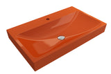 BOCCHI Scala 32" Rectangle Wallmount Fireclay Bathroom Sink, Orange, Single Faucet Hole, 1078-012-0126