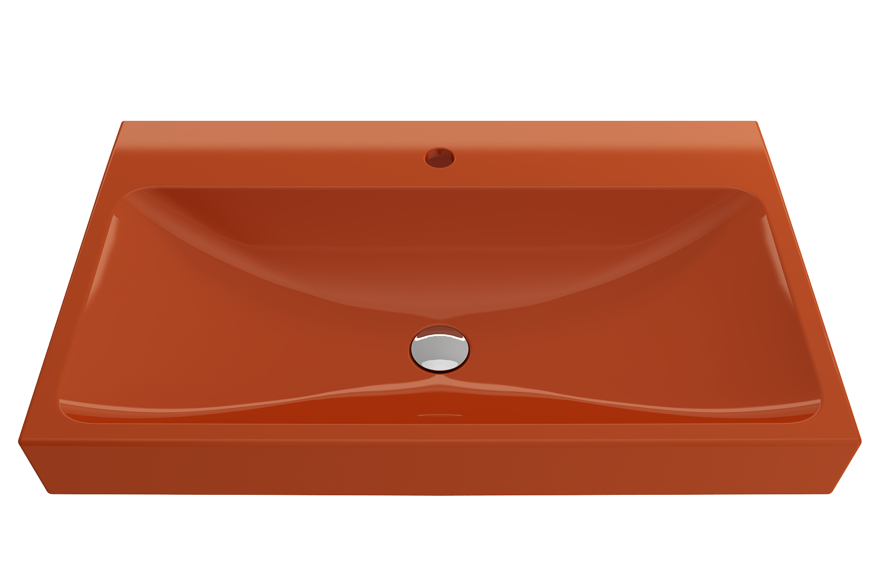 BOCCHI Scala 32" Rectangle Wallmount Fireclay Bathroom Sink, Orange, Single Faucet Hole, 1078-012-0126
