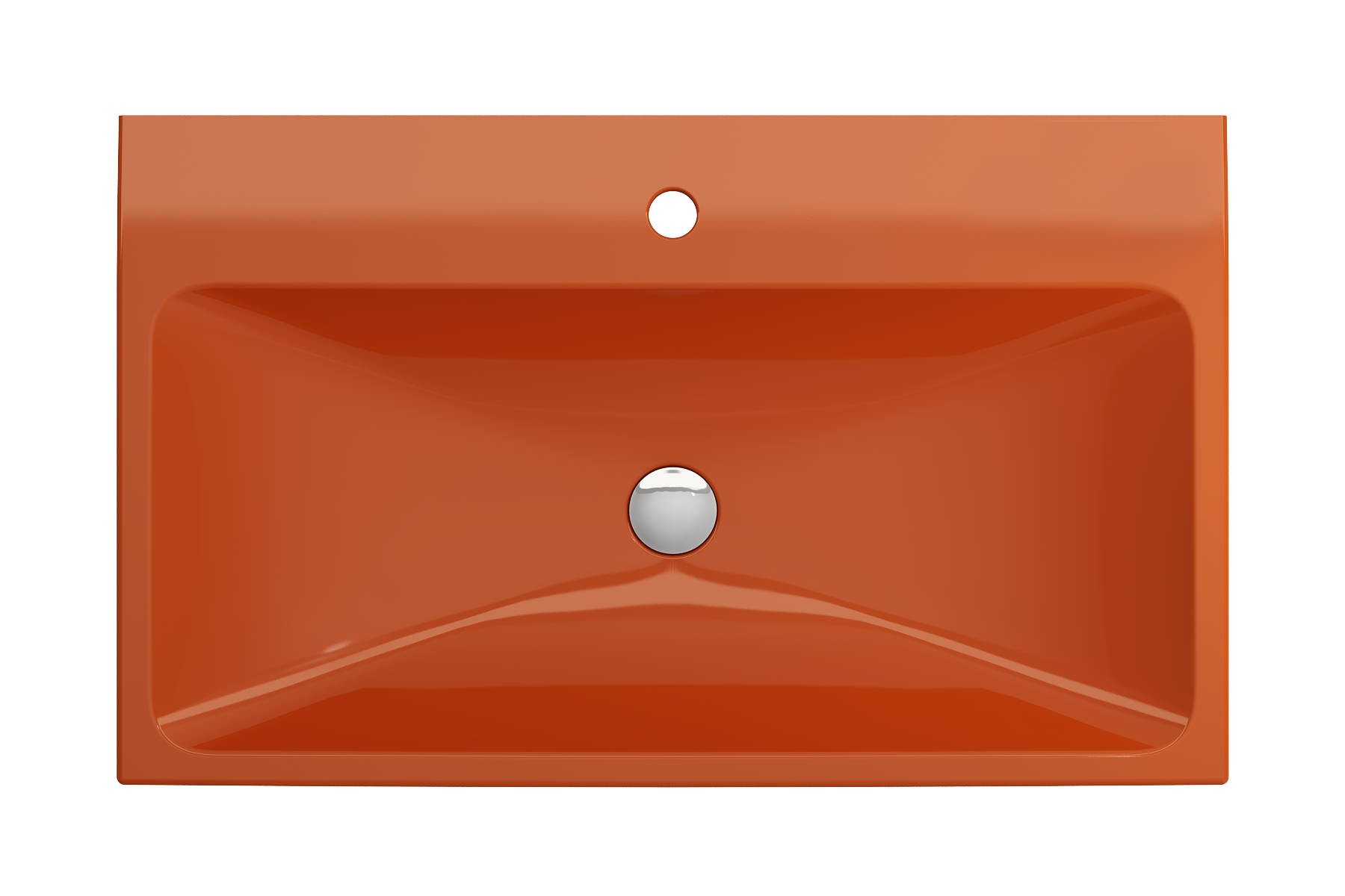 BOCCHI Scala 32" Rectangle Wallmount Fireclay Bathroom Sink, Orange, Single Faucet Hole, 1078-012-0126