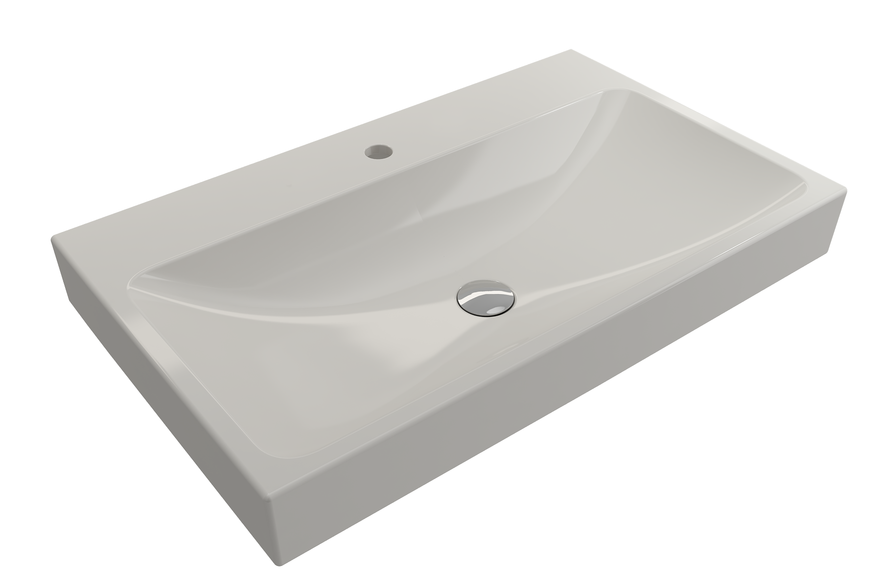 BOCCHI Scala 32" Rectangle Wallmount Fireclay Bathroom Sink, Biscuit, Single Faucet Hole, 1078-014-0126