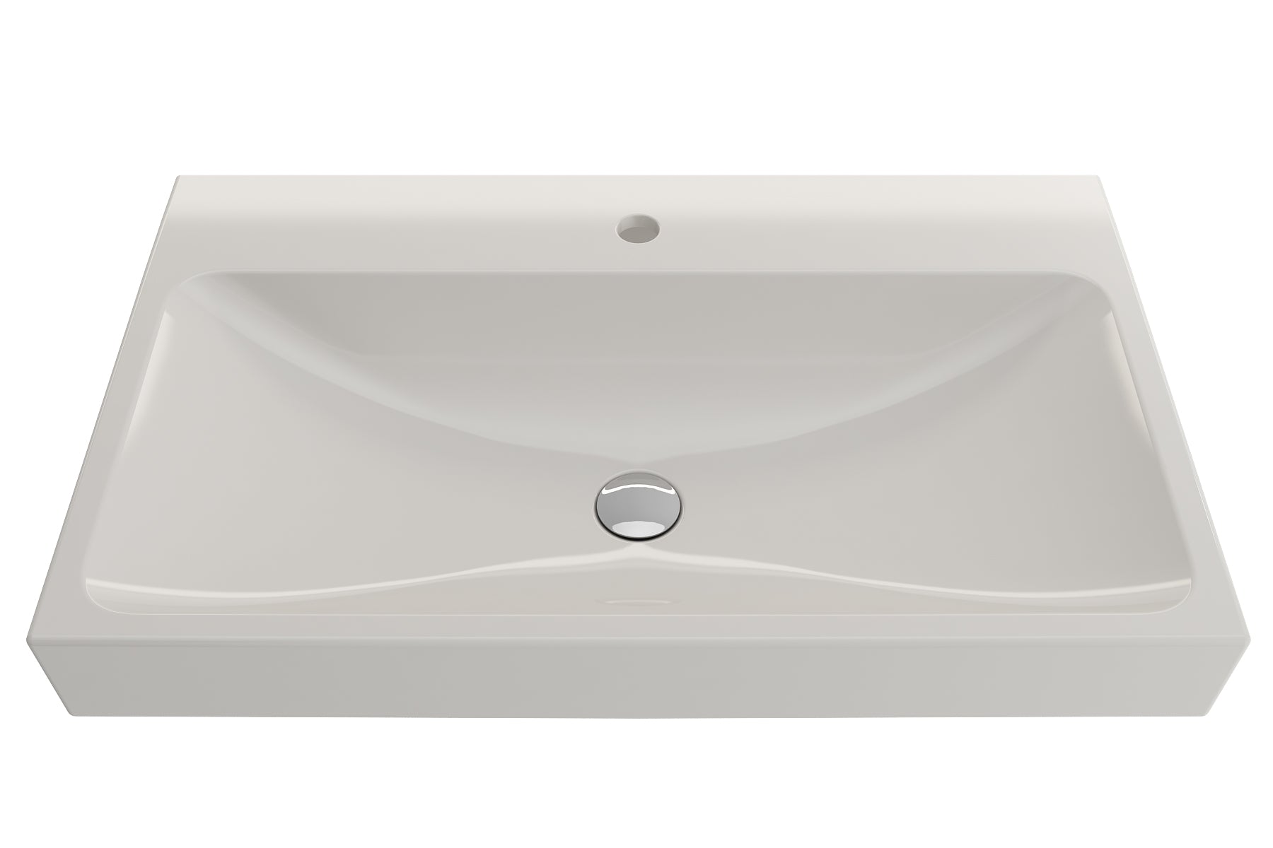 BOCCHI Scala 32" Rectangle Wallmount Fireclay Bathroom Sink, Biscuit, Single Faucet Hole, 1078-014-0126
