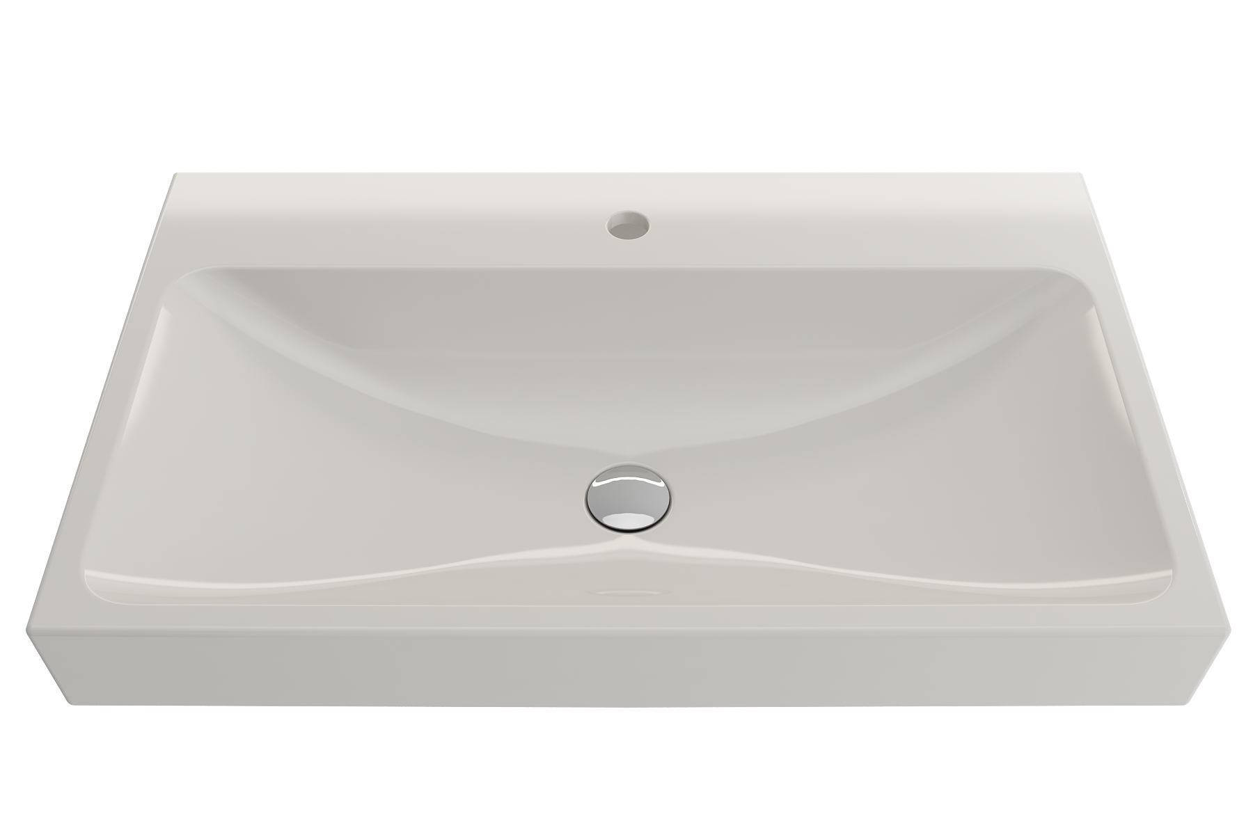 BOCCHI Scala 32" Rectangle Wallmount Fireclay Bathroom Sink, Biscuit, Single Faucet Hole, 1078-014-0126