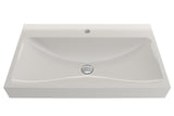 BOCCHI Scala 32" Rectangle Wallmount Fireclay Bathroom Sink, Biscuit, Single Faucet Hole, 1078-014-0126