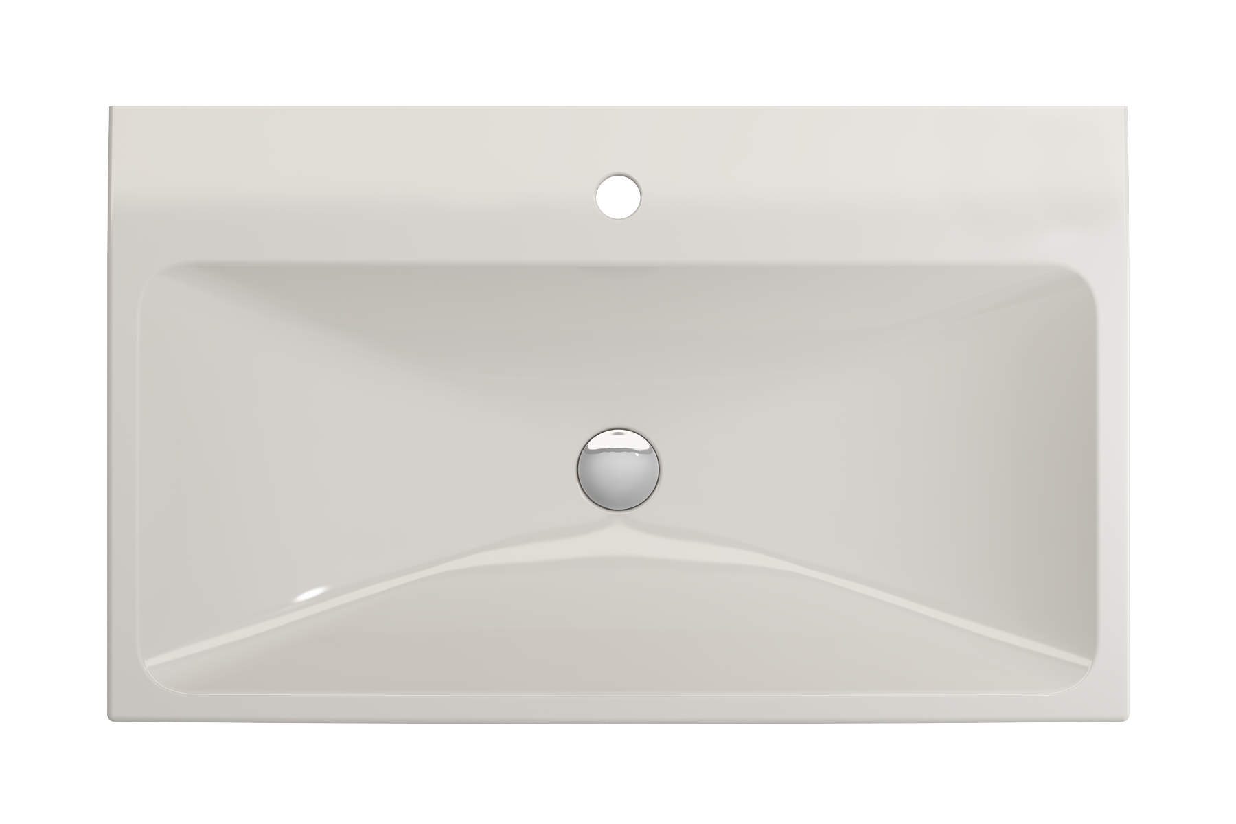 BOCCHI Scala 32" Rectangle Wallmount Fireclay Bathroom Sink, Biscuit, Single Faucet Hole, 1078-014-0126