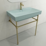 BOCCHI Scala 32" Rectangle Wallmount Fireclay Bathroom Sink, Matte Ice Blue, Single Faucet Hole, 1078-029-0126
