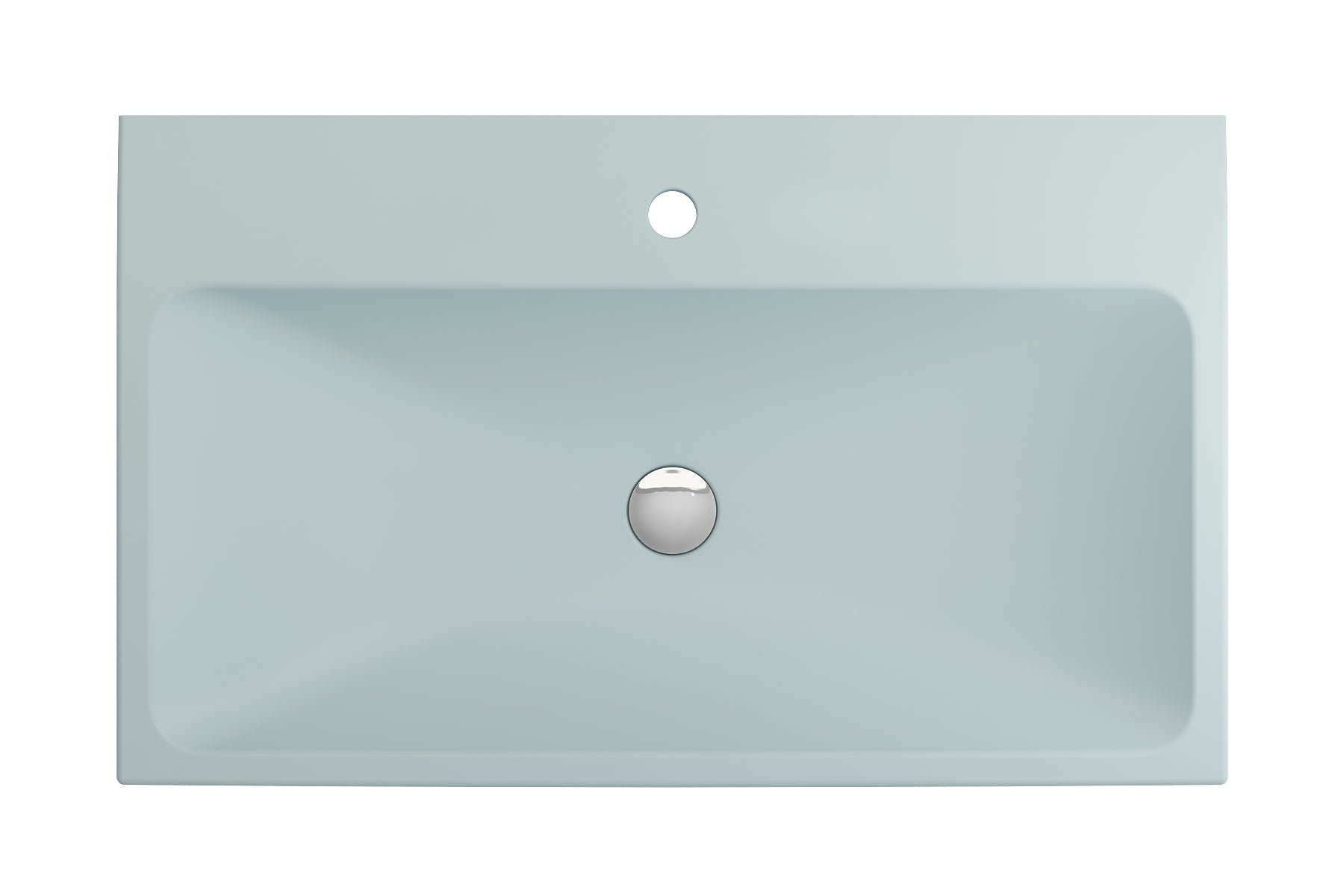 BOCCHI Scala 32" Rectangle Wallmount Fireclay Bathroom Sink, Matte Ice Blue, Single Faucet Hole, 1078-029-0126