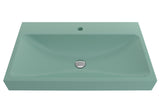 BOCCHI Scala 32" Rectangle Wallmount Fireclay Bathroom Sink, Matte Mint Green, Single Faucet Hole, 1078-033-0126