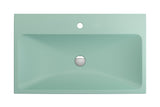 BOCCHI Scala 32" Rectangle Wallmount Fireclay Bathroom Sink, Matte Mint Green, Single Faucet Hole, 1078-033-0126