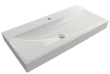 BOCCHI Scala 40" Rectangle Wallmount Fireclay Bathroom Sink, White, Single Faucet Hole, 1079-001-0126