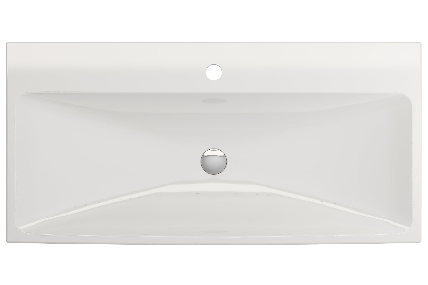 BOCCHI Scala 40" Rectangle Wallmount Fireclay Bathroom Sink, White, Single Faucet Hole, 1079-001-0126