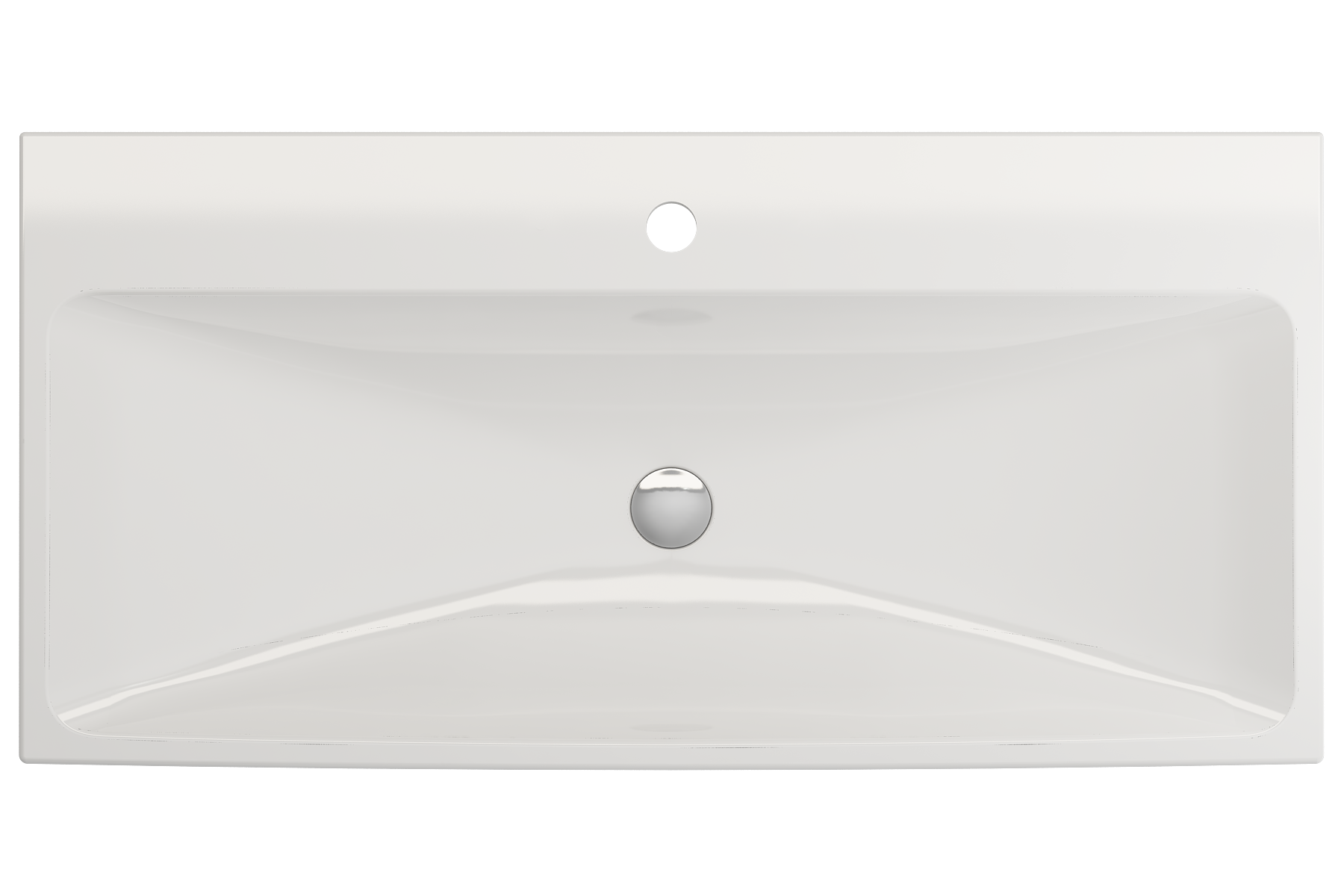 BOCCHI Scala 40" Rectangle Wallmount Fireclay Bathroom Sink, White, Single Faucet Hole, 1079-001-0126