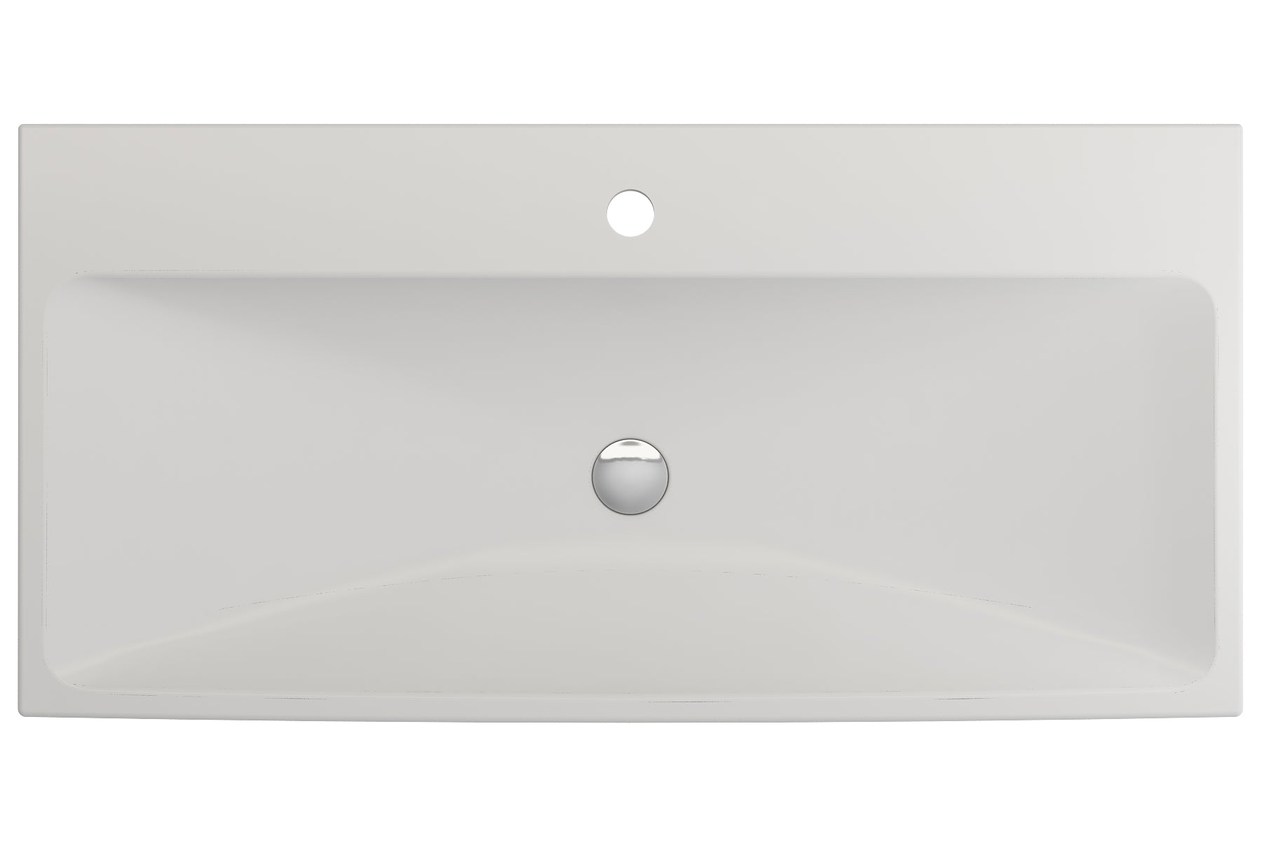BOCCHI Scala 40" Rectangle Wallmount Fireclay Bathroom Sink, Matte White, Single Faucet Hole, 1079-002-0126