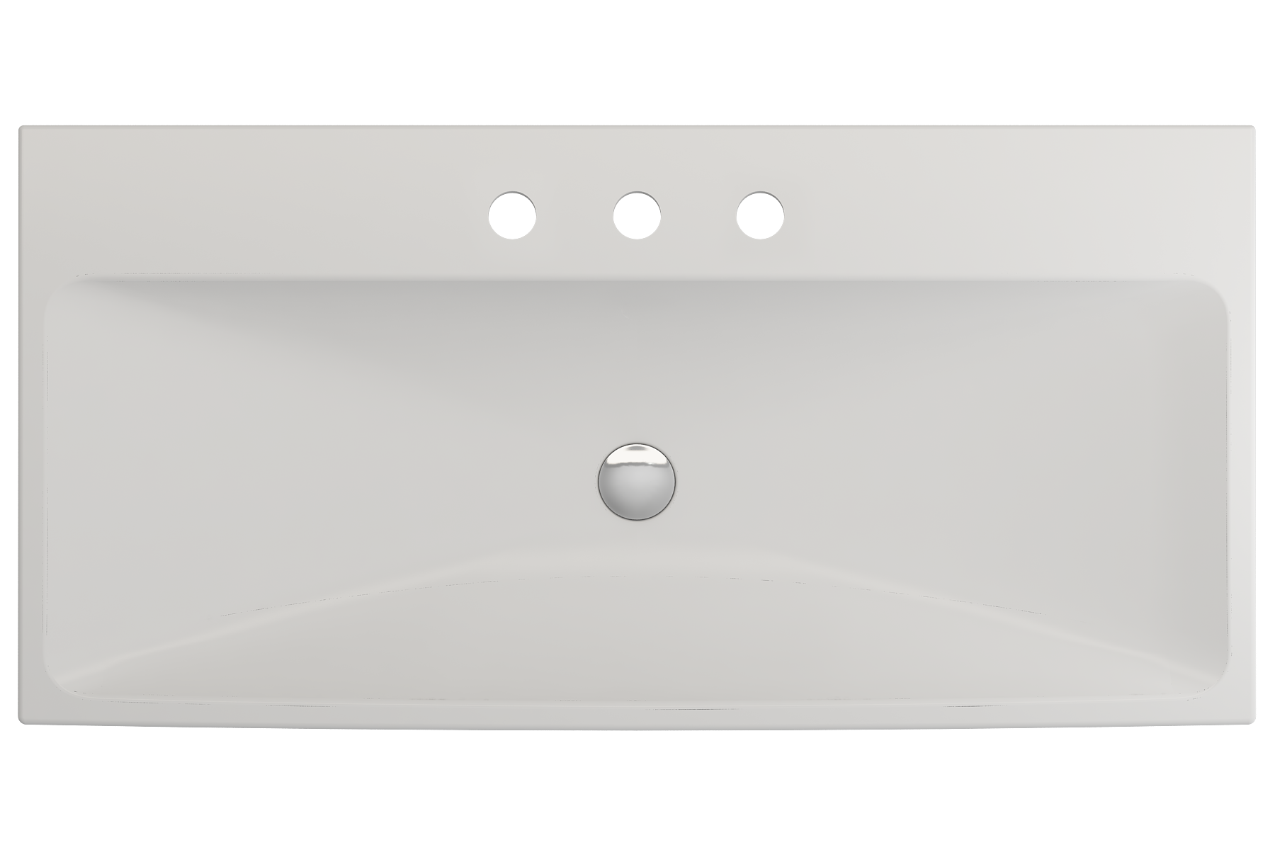 BOCCHI Scala 40" Rectangle Wallmount Fireclay Bathroom Sink, Matte White, 3 Faucet Hole, 1079-002-0127