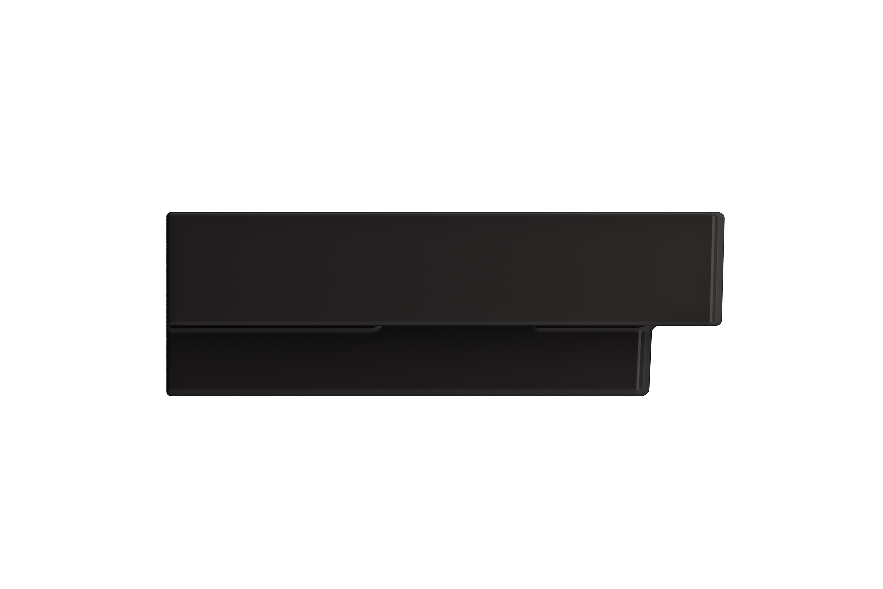 BOCCHI Scala 40" Rectangle Wallmount Fireclay Bathroom Sink, Matte Black, Single Faucet Hole, 1079-004-0126