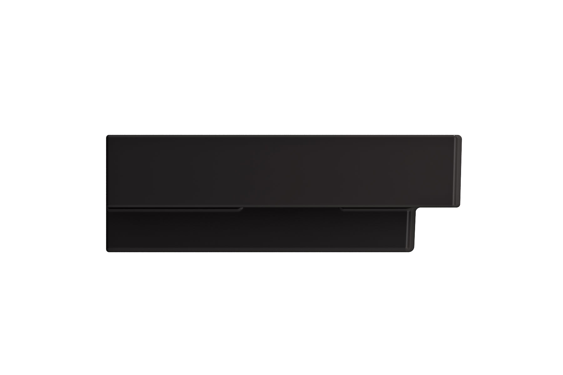 BOCCHI Scala 40" Rectangle Wallmount Fireclay Bathroom Sink, Matte Black, 3 Faucet Hole, 1079-004-0127