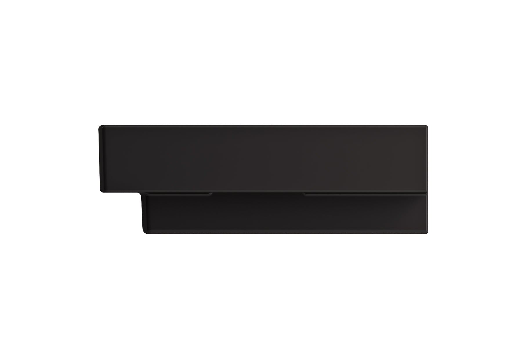 BOCCHI Scala 40" Rectangle Wallmount Fireclay Bathroom Sink, Matte Black, 3 Faucet Hole, 1079-004-0127
