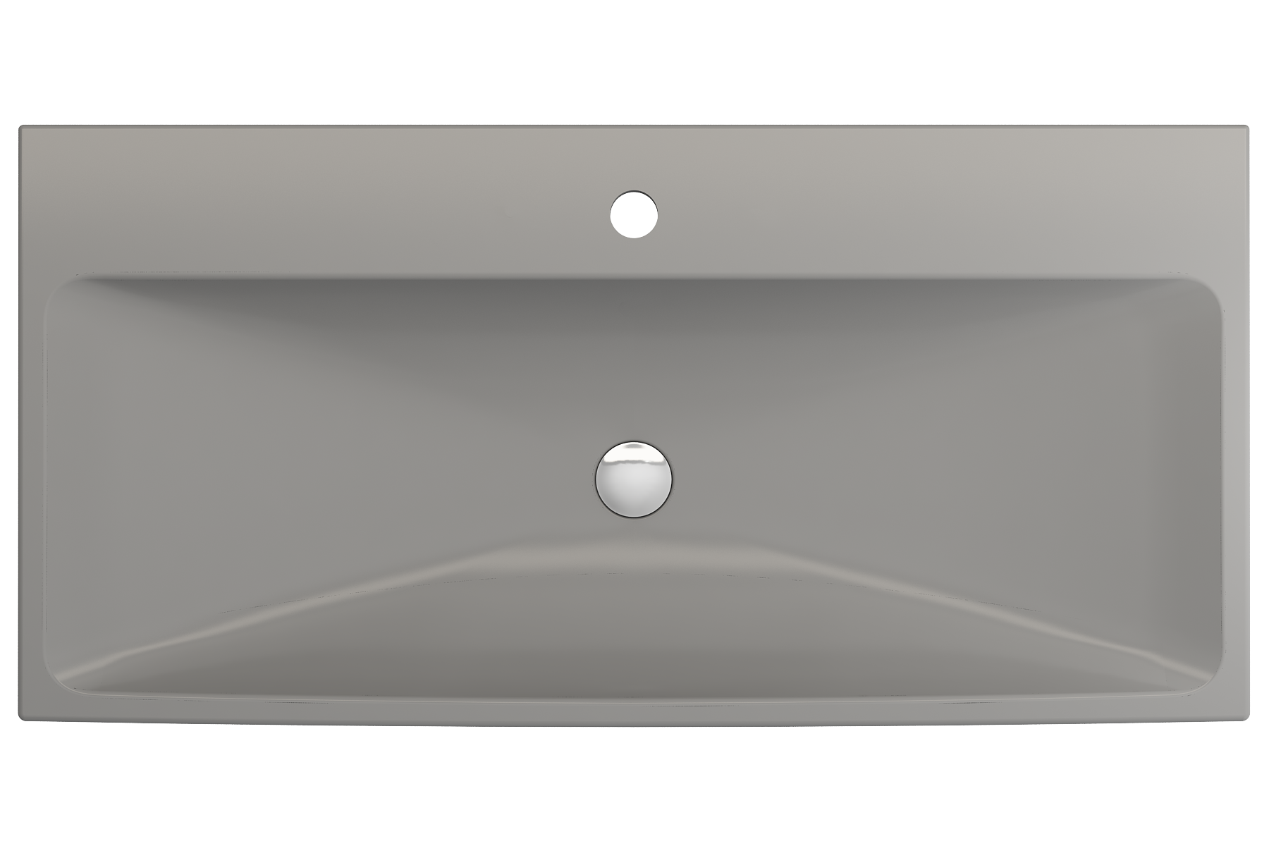 BOCCHI Scala 40" Rectangle Wallmount Fireclay Bathroom Sink, Matte Gray, Single Faucet Hole, 1079-006-0126
