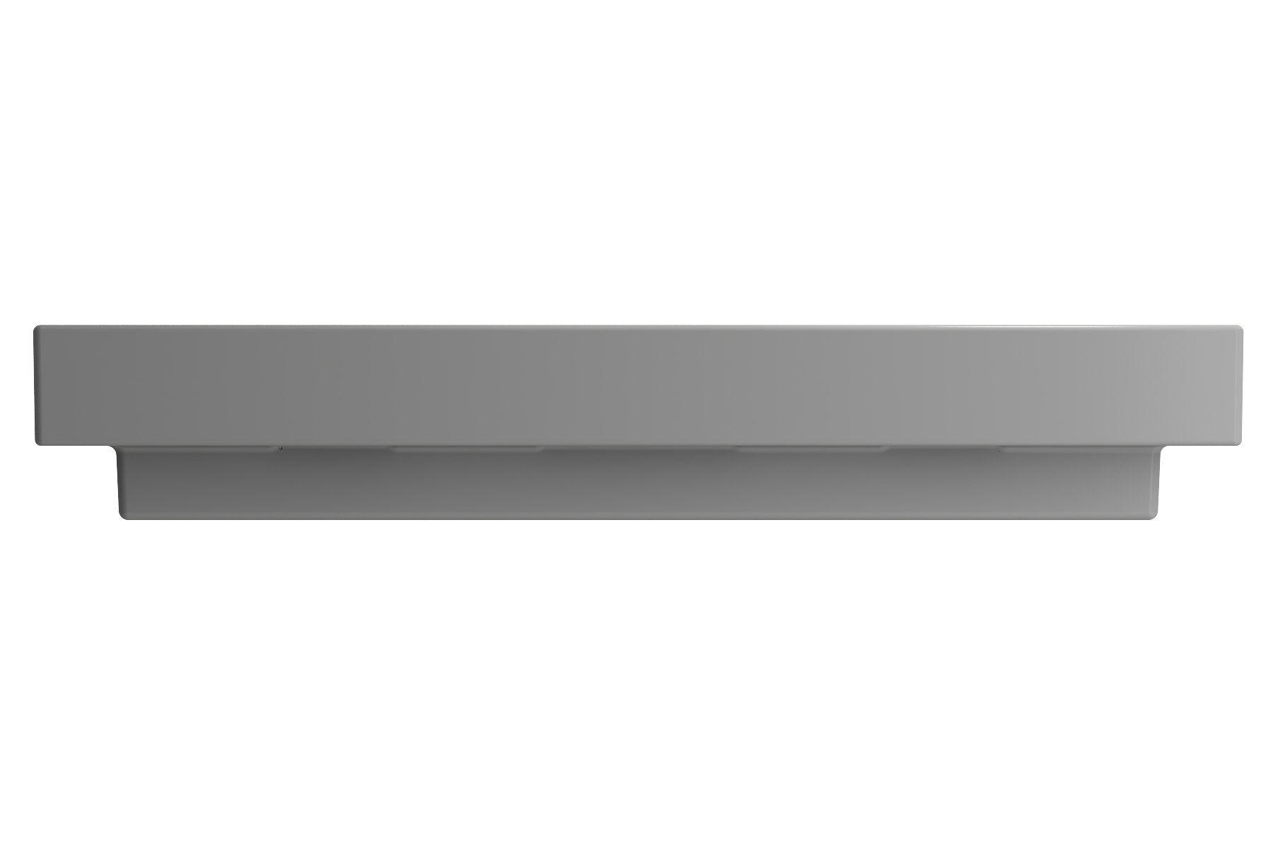 BOCCHI Scala 40" Rectangle Wallmount Fireclay Bathroom Sink, Matte Gray, 3 Faucet Hole, 1079-006-0127