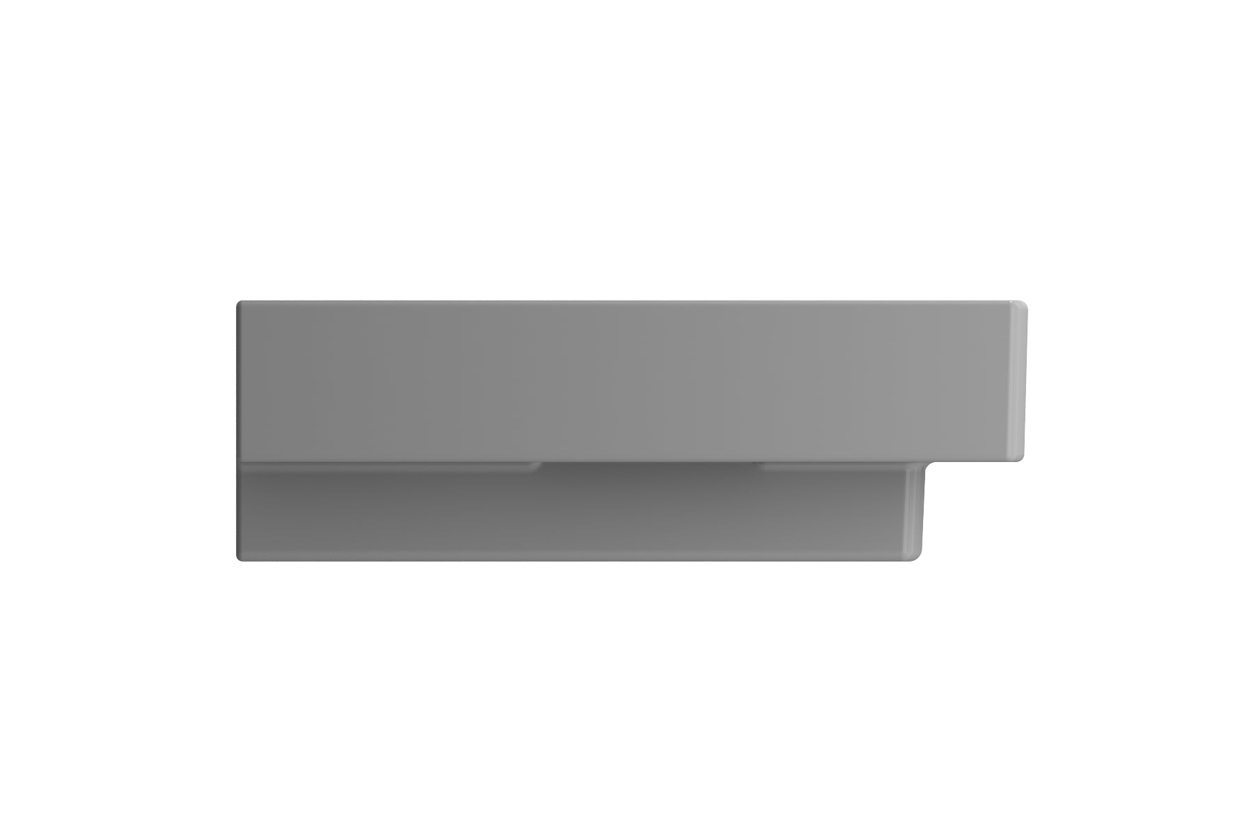 BOCCHI Scala 40" Rectangle Wallmount Fireclay Bathroom Sink, Matte Gray, 3 Faucet Hole, 1079-006-0127