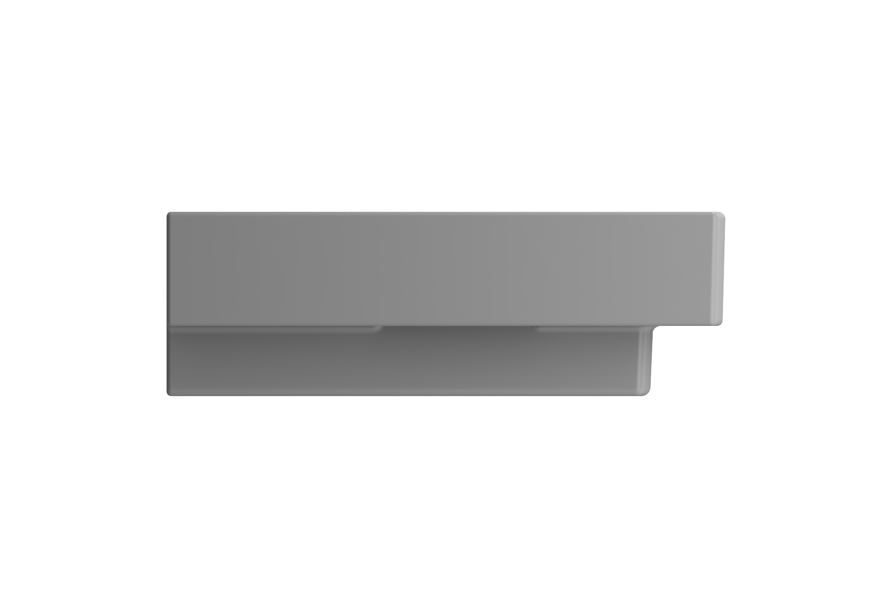BOCCHI Scala 40" Rectangle Wallmount Fireclay Bathroom Sink, Matte Gray, 3 Faucet Hole, 1079-006-0127